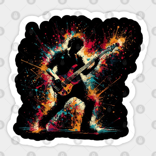 Bass Guitar Player Sticker by Mi Bonita Designs